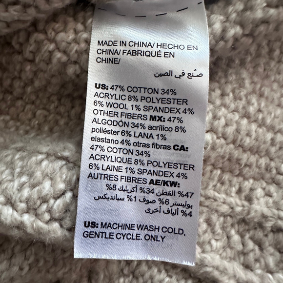 Chico’s 1P Fair Isle Turtleneck Sweater Beige - Picture 5 of 7